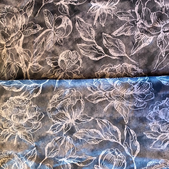 Navy and white floral scarf - Picture 9 of 11